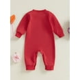 thumbnail image 5 of Elippeo Baby Valentine Sweatshirt Romper Casual Letter Print Long Sleeve Jumpsuit for Newborn Toddler Girl Boy Cute Clothes 3 6 12 18 Months, 5 of 9