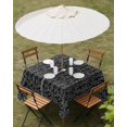 thumbnail image 3 of Outdoor Tablecloth with Umbrella Hole, Black White Striped Spillproof Waterproof Outdoor Table Cover, Abstract Modern Art Irregular Stripe Patio Tablecloths for Party/Garden/Picnic, Square 54"x54", 3 of 9