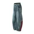 thumbnail image 2 of Mens Washed Curved Oversized Rigid Denim Jeans with Side Stripe Detail Durable Everyday Wear Versatile Casual Essential, 2 of 15