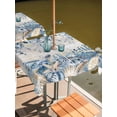 thumbnail image 2 of Outdoor Tablecloth with Umbrella Hole for Patio/Picnic/Party/Camping, Blue Turtle Coastal Waterproof Table Cloth Square Cover Washable, Beach Coral Nautical Starfish Sea Eucalyptus Vintage (60"x 60"), 2 of 8