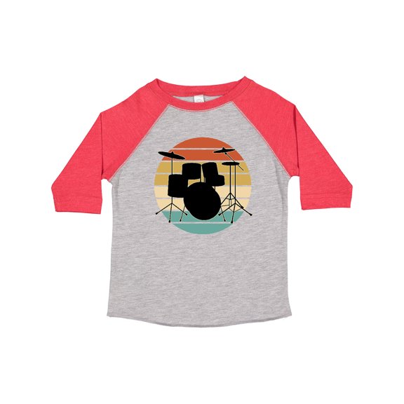 Inktastic Drum Set Retro Drummer Sunset Boys or Girls Toddler T-Shirt