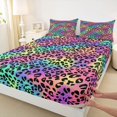 thumbnail image 3 of Homewish Kids Teens Colorful Cheetah Print Full Size Sheets 4-Piece,Purple Pink Green Breathable Bed Sheets,Abstract Gradient Lightweight Sheet Sets,Microfiber Bedroom Decor, 3 of 7