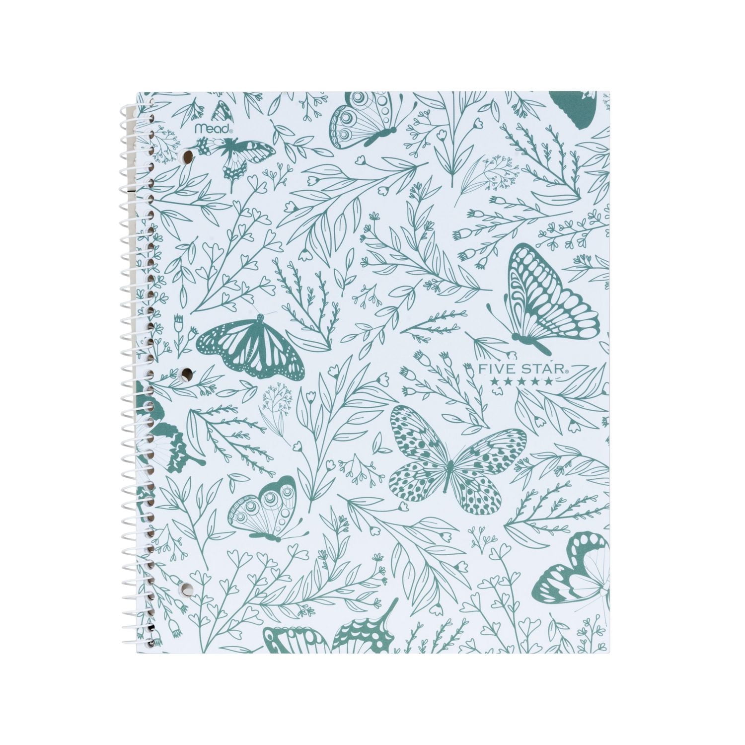 Five Star® 1 Subject Butterflies Notebook 11"x8.5" 160 Pages