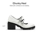 thumbnail image 5 of DREAM PAIRS Zapatos Mary Jane para Niñas con Tacón Grueso y Doble Correa en Blanco, 5 of 6