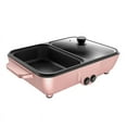 thumbnail image 1 of 2-in-1 Indoor Non-Stick Electric Hot Pot and Frying Pan Portable Electric BBQ Grill for Indoor Family Gatherings (US),B, 1 of 7