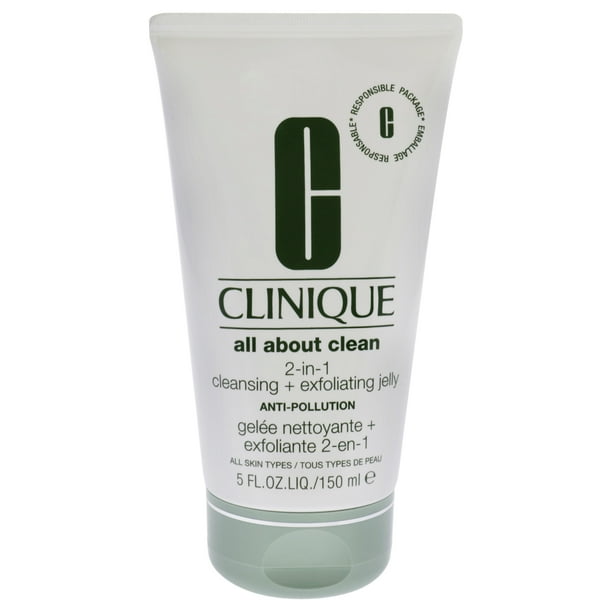 Gel exfoliante y limpiador 2 en 1 All About Clean de Clinique para mujeres - Limpiador de 5 oz