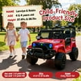 thumbnail image 6 of iRerts 2 Seater Ride on Cars, 24V Ride on Toys for Big Kids Boys Girls Ages 2-6, Kids Cars Electric Ride on Vehicles with Remote Control, Bluetooth, MP3/USB Ports, 4 Wheels Shock Suspension, Red, 6 of 11