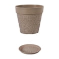 thumbnail image 2 of Large Faux Ceramic Embossed Planter with Sturdy Plastic Construction and Removable Tray, Modern Plant Pot for Flowers, Greenery, and Home Garden Decoration., 2 of 6