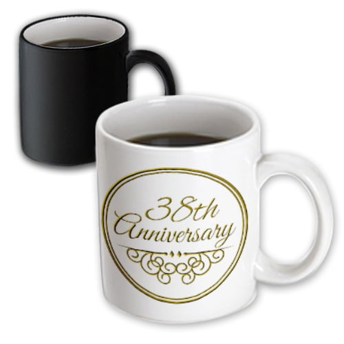 3drose 38th Anniversary Gift Gold Text For Celebrating Wedding Anniversaries 38 Years Married Together Magic Transforming Mug 11 Ounce Walmart Com Walmart Com