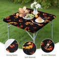 thumbnail image 4 of Black Halloween Pumpkin Faces Square Fitted Tablecloth with Elastic Edge,Square Table Cover,Washable Elastic Table Cover for Home Kitchen Party Decor 36"x36", 4 of 6