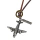 thumbnail image 1 of Collar con colgante de de aleación de metal plateado con cuerda de material cuero, 1 of 8