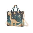 thumbnail image 7 of FORMRS Womens Corduroy Tote Bag Crossbody Shoulder Handbag with Pocket, Dinosaur at Night, 7 of 7