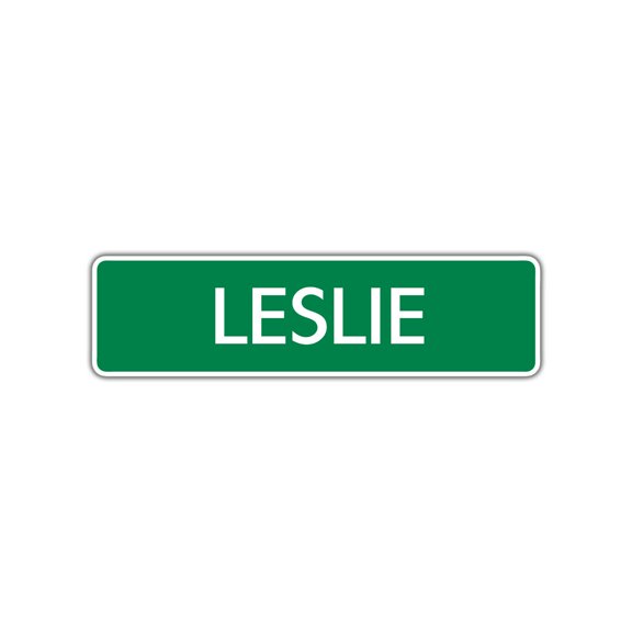 Leslie Girls Children Indoor Outdoor Unique Name Letter Printed Label Wall Plaque Decoration Aluminum Metal Sign 4"x13.5"