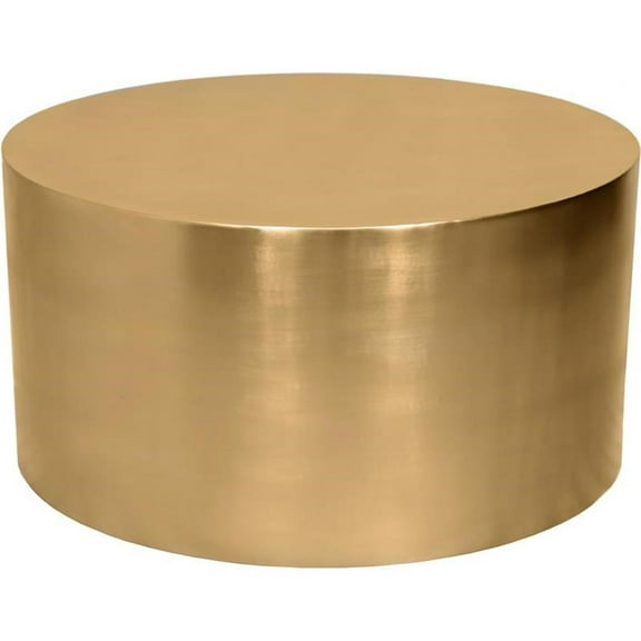 Maklaine Modern / Contemporary Round Brushed Gold Metal Coffee Table