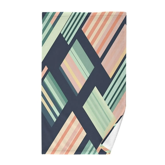 Yayeee 100% Cotton Hand Towels for Bathroom 16" x 28" Kitchen Towel, Isometric Pink