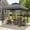 Gray, variant on COOS BAY 8x8 Outdoor Patio Gazebo with Corner Shelves, Two-Tier Soft Top Canopy for Backyard, Lawn, Deck and Garden, Red