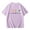 Light Purple, variant on lnmuld Girls Casual Oversized Basic Letter Print Crewneck Short Sleeve Tee Color:White,Size:9-10 Years