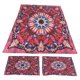 thumbnail image 1 of 3 unids/set estilo bohemio patrón de flores rojas funda de edredón con funda de almohada juego de cama para suministros de dormitorio, 1 of 8
