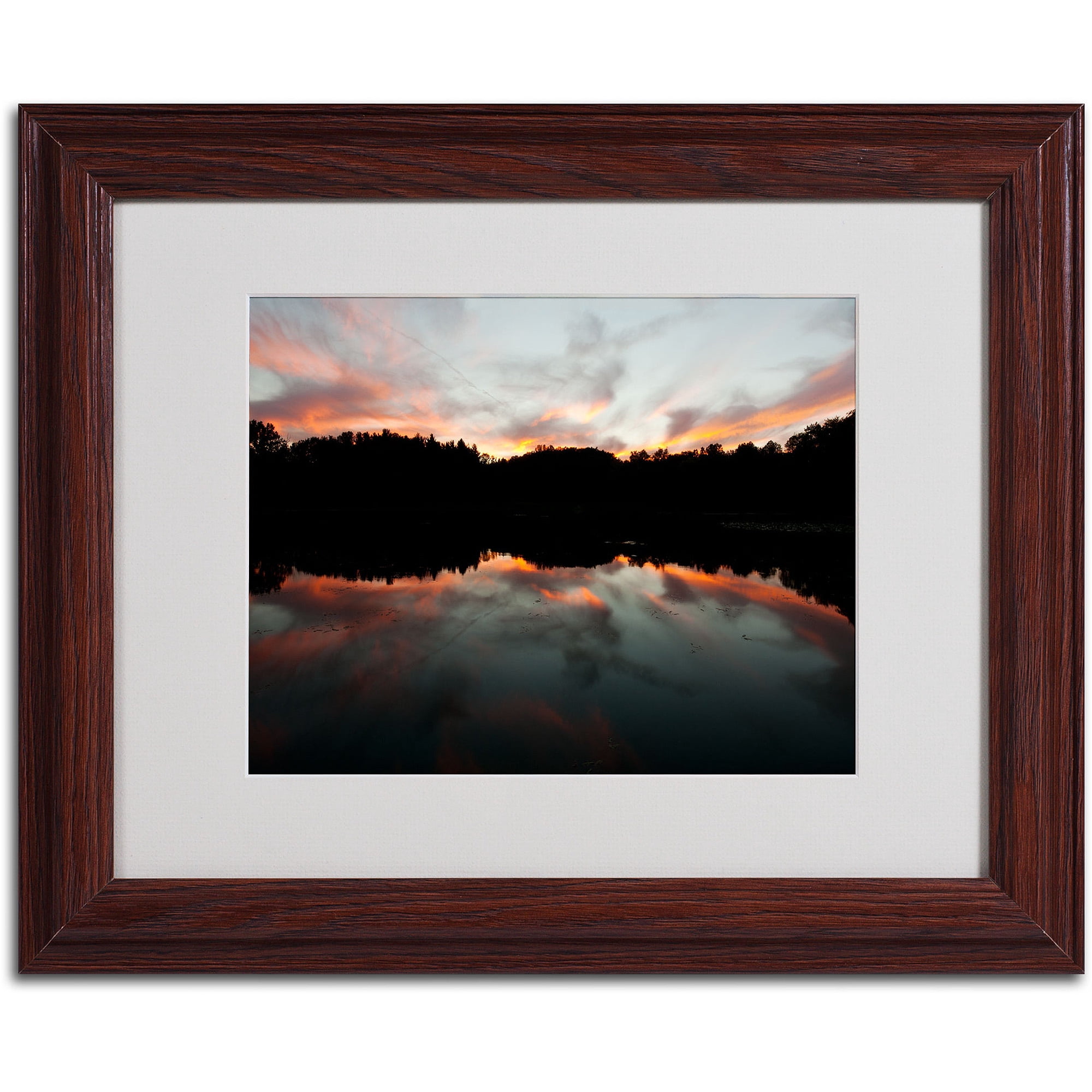 Trademark Fine Art "Kendal Lake Sunset" by Kurt Shaffer, Wood Frame