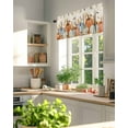 thumbnail image 5 of Fall Thanksgiving Kitchen Valances for Windows Orange Green Blue Pumpkins Retro Leaf Valance Curtains&nbsp; for Kitchen /Living Room/Bedroom/ Bathroom Decor, 42"x12 " ,Rod Pocket 1 Panel,, 5 of 7