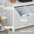 thumbnail image 4 of Tilt-Out Laundry Sorter Cabinet, Bathroom Storage Organizer with 2 Compartments, Laundry Hamper with Anti-Tipping Design for Bathroom, Bedroom, White, 4 of 7