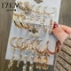 thumbnail image 2 of Pendientes de aro de perlas de 17KM para mujer, aretes de aro circulares de mariposa de Color dorado y Metal geométrico, joyería de moda, aretes de moda Tan Jianjun unisex, 2 of 2