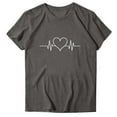 thumbnail image 5 of MaFYtyTPR Women's T-Shirts for Valentine's Day Fashion Short Sleeve Love Printed Round Neck Loose Pullover Tops Dark Gray XL, 5 of 5