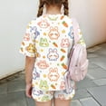 thumbnail image 7 of Girls Summer Clothes Size 7-8 2 Piece Outfits Cute Preppy Animal Print Clothing Sets Casual Short Sleeve T Shirts Top and Shorts Sport Lounge Set Beige 2-3 Years, 7 of 7