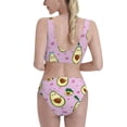 thumbnail image 3 of Daiia Different Avocados printed 2 piece Swimsuit Bikinis for Women High Waisted Racerback Bathing Suits Summer Tummy Control Scoop Neck Swimwear-Medium, 3 of 8