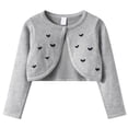 thumbnail image 1 of Girls Hand Embroidered Heart Pattern Knitted Cardigan Shawl Lightweight Open Front Long Sleeve Button Closure For Spring Autumn Seasons, 1 of 6