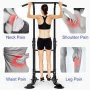 SOGES Power Tower Dip Station Pull Up Bar Multi-Function Strength Training Fitness Workout Station for Home Office Gym, Black, 330lbs