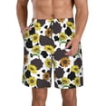 thumbnail image 2 of Uemuo Black Cow Sunflowers Pattern Men's Swim Trunks Hawaiian Beach Bathing Suit Swimsuits Beach Quick-Dry Shorts with Pockets-Small, 2 of 9
