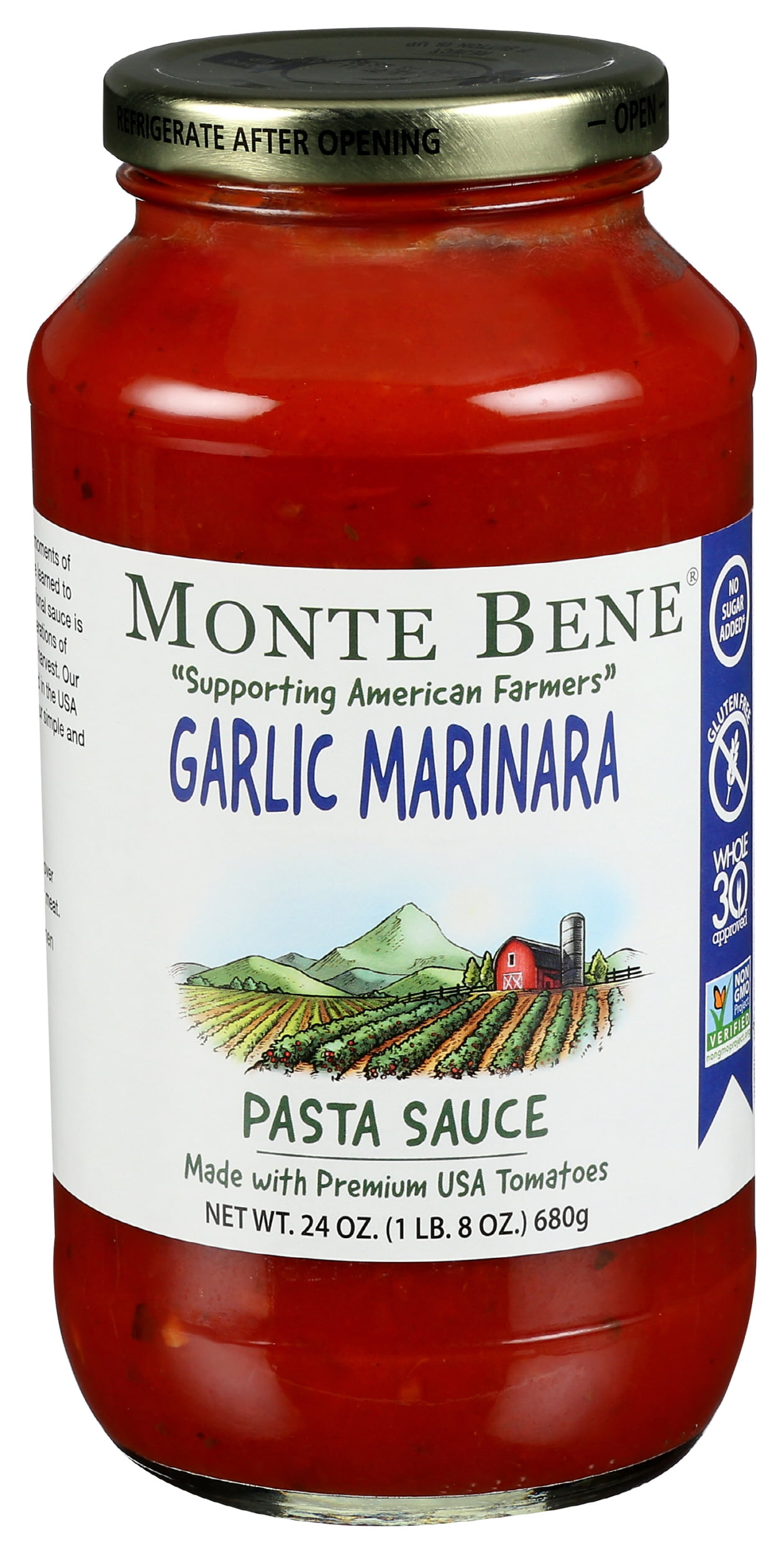 Monte Bene Pasta Sauce Garlic Marinara, 24 Fl Oz