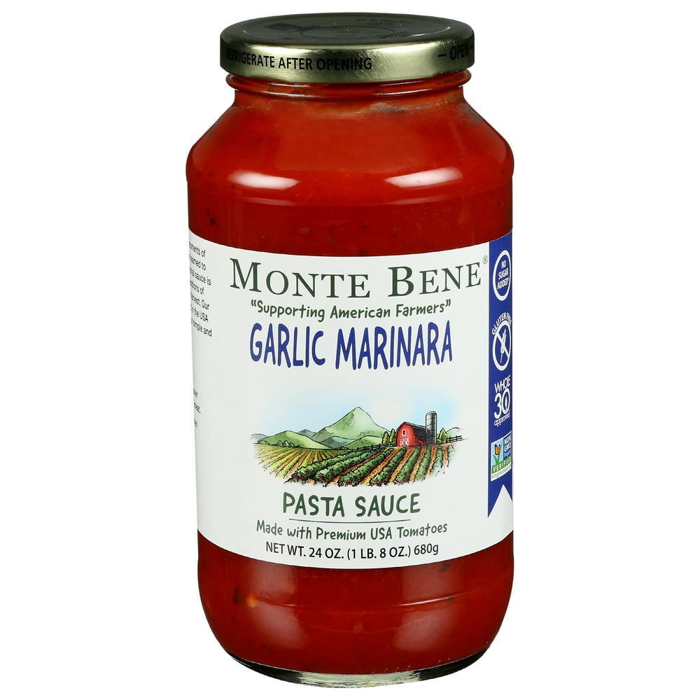 Monte Bene Pasta Sauce Garlic Marinara, 24 Fl Oz