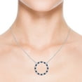 thumbnail image 4 of ANGARA Natural 1.08 Ct Sapphire & Diamond Open Circle Eternity Pendant in 14K White Gold for Women (Size-2.5mm) | Anniversary, Jewelry Gift for Women | Natural Blue Sapphire Necklace, 4 of 8