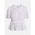 thumbnail image 5 of Scenario Women's and Women's Plus Textured Tie Front Top, Sizes XS-4X, 5 of 5