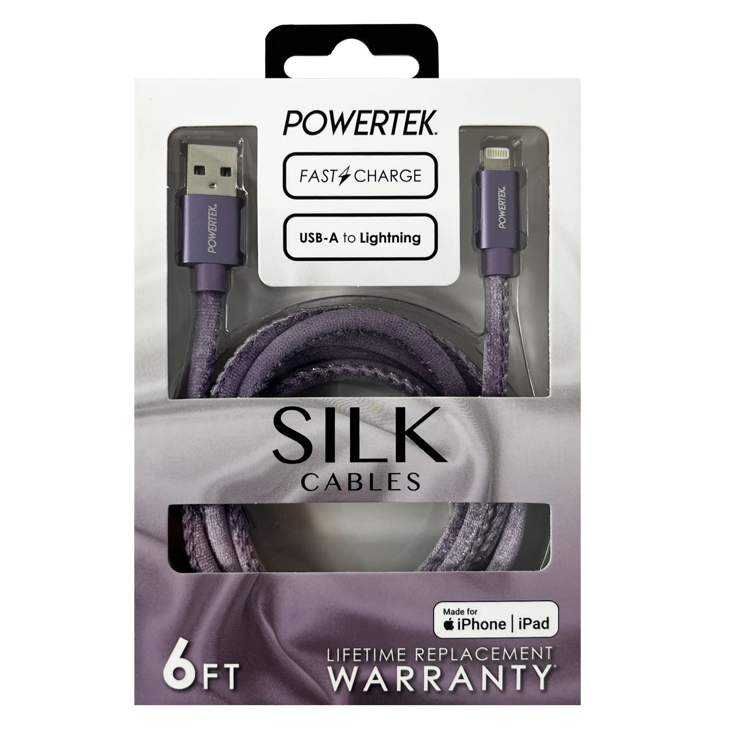 Liquipel Powertek Silk USB-A to Lightning - Purple