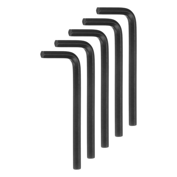 Uxcell 5pcs Hex Key Wrench 4mm L-Shape Hexagon Metric Wrenches Chrome Vanadium Steel Repairing Tool, Black