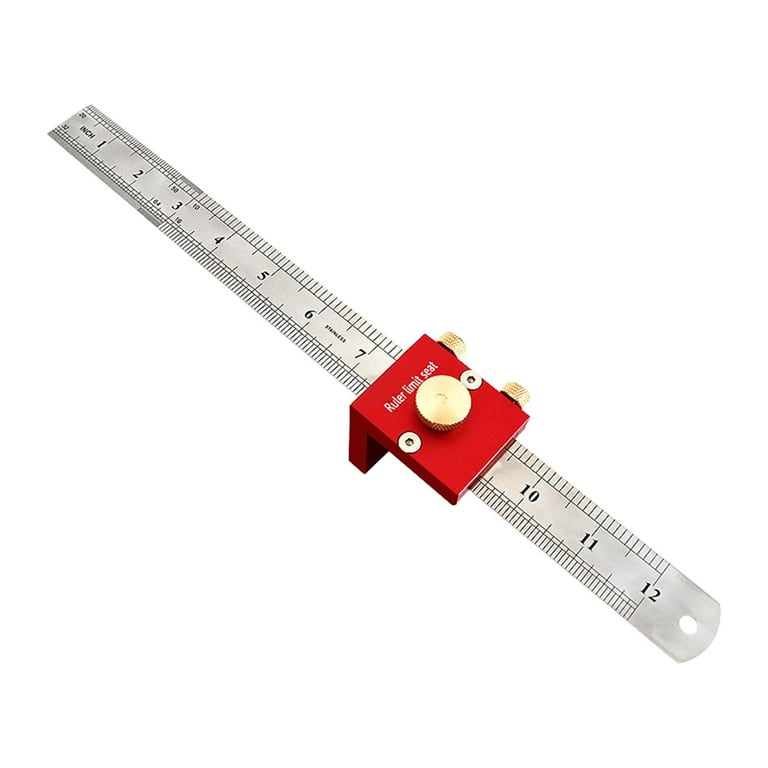 TOURACE Aluminum Woodworking Rulers with Slide Stop (3 Pcs