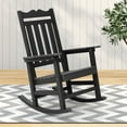 thumbnail image 5 of Sonerlic 1 Peak Outdoor Patio HIPS Rocking Adirondack Chair for Deck,Garden and Balcony,Black, 5 of 9