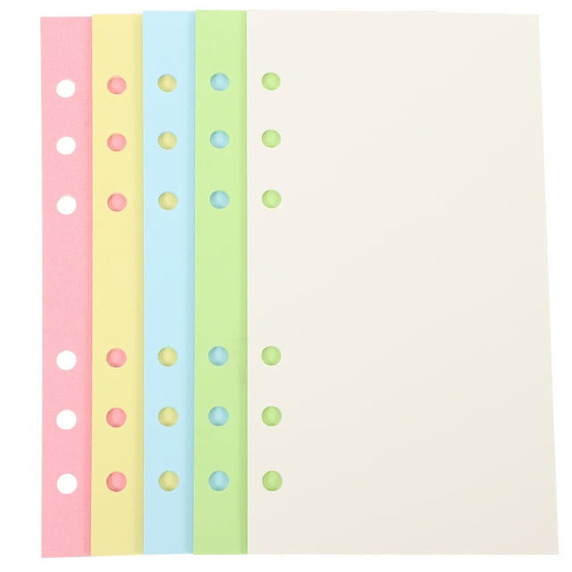MasteelfCA 100 Sheets Blank Refill Paper A6 Binder Loose Leaf Paper Journal Planner Inserts