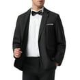 thumbnail image 1 of CHAQUETA DE TRAJE DE NEGOCIO SÓLIDA DE UN BOTÓN CON SOLAPA DE MUESTRA PARA HOMBRES CHIC INSPIRADOS 2XL NEGRO, 1 of 5