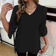 thumbnail image 6 of Cilsoka Ladies Tops and Blouses 3/4 Sleeve Summer Lightweight Tunic V-Neck Spring Work Shirts Dressy Office Business Casual Outfits, 6 of 7