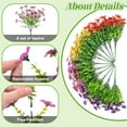 thumbnail image 4 of Artificial Flowers Hanging Basket for Outdoor Spring Summer Decor, Fake Silk Colorful Daisy Eucalyptus in 12" Metal Coconut Lining Pot Arrangement for Home Patio Yard Decor(Purple Red Yellow), 4 of 5