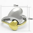 thumbnail image 2 of Two Tone Hearts Gold Silver Womens Ring Stainless Steel Anillo Dos Tonos Oro Plata Para Mujer Acero Inoxidable, 2 of 5