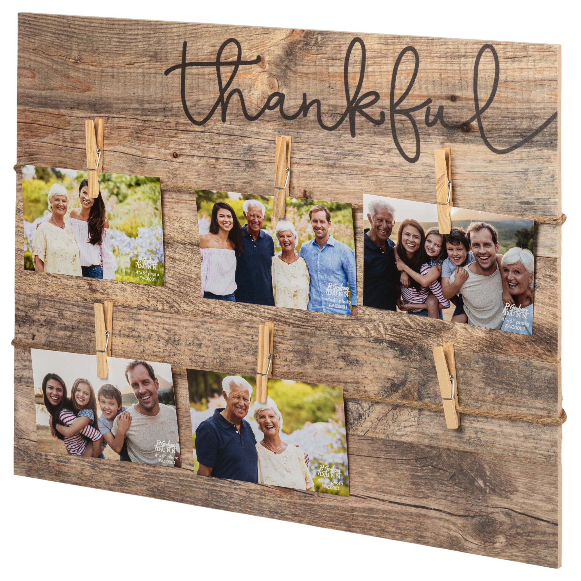 Photo Frame-Clothesline Clipboard-Thankful (21" x 17.5")