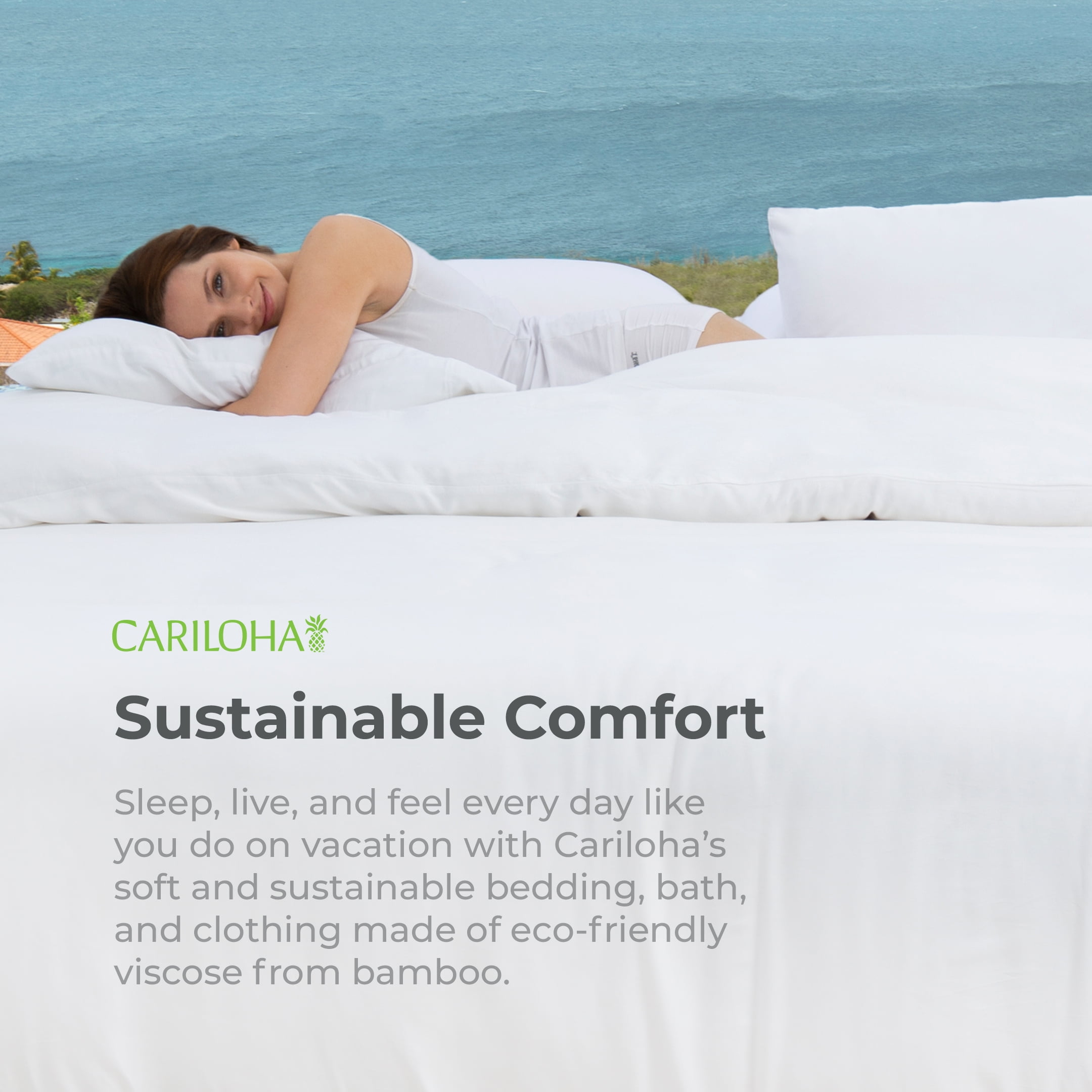Cariloha Resort Bamboo Viscose 4-Piece Bed Sheet Set - Cooling, Odor-Resistant, Sustainable, Hypoallergenic, Soft and Durable - Flat and Fitted Sheets and Two Pillowcases - Queen - Harbor Gray