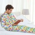 thumbnail image 6 of Fotbe Colored Armadillos Pattern Long Sleeve Pajama Set for Men,Sleepwear Set,2-piece Loungewear Set,Soft PJs Comfy Nightwear with Pockets-X-Large, 6 of 7