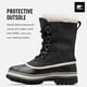 thumbnail image 3 of Bota Sorel Caribou Waterproof para mujer, color negro/piedra, 8.5 US, 3 of 7