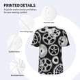 thumbnail image 3 of KLL Metallic Gears for Men's Baseball Shirts,Short Sleeve Casual Shirts Button Down Shirt for Men Beach Summer Wedding Shirt-Small, 3 of 7
